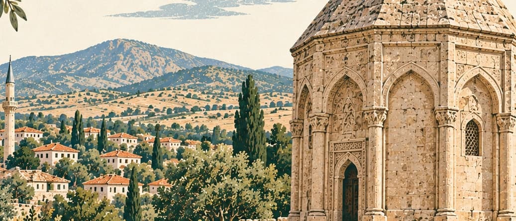 Illustration of Aflak Baba Tomb Tower, Kırşehir
