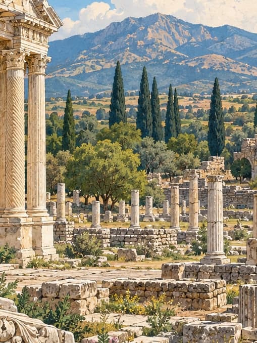 Illustration of Aphrodisias Archaeological Site, Aydın