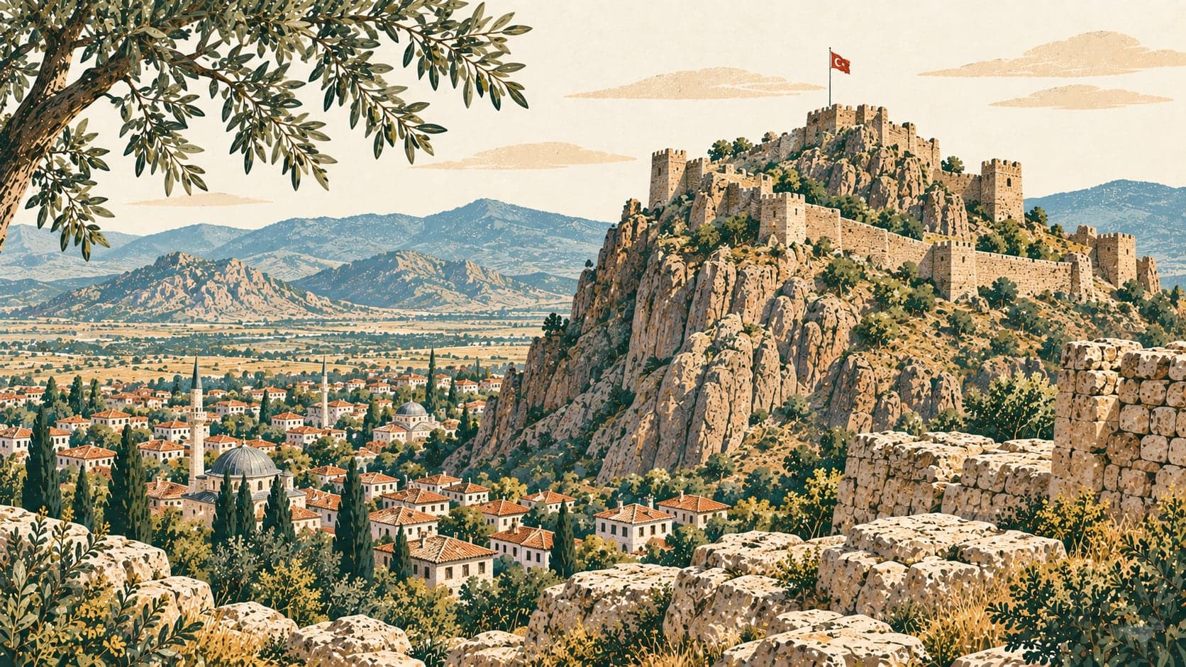 Illustration of Afyonkarahisar Kalesi, Afyonkarahisar
