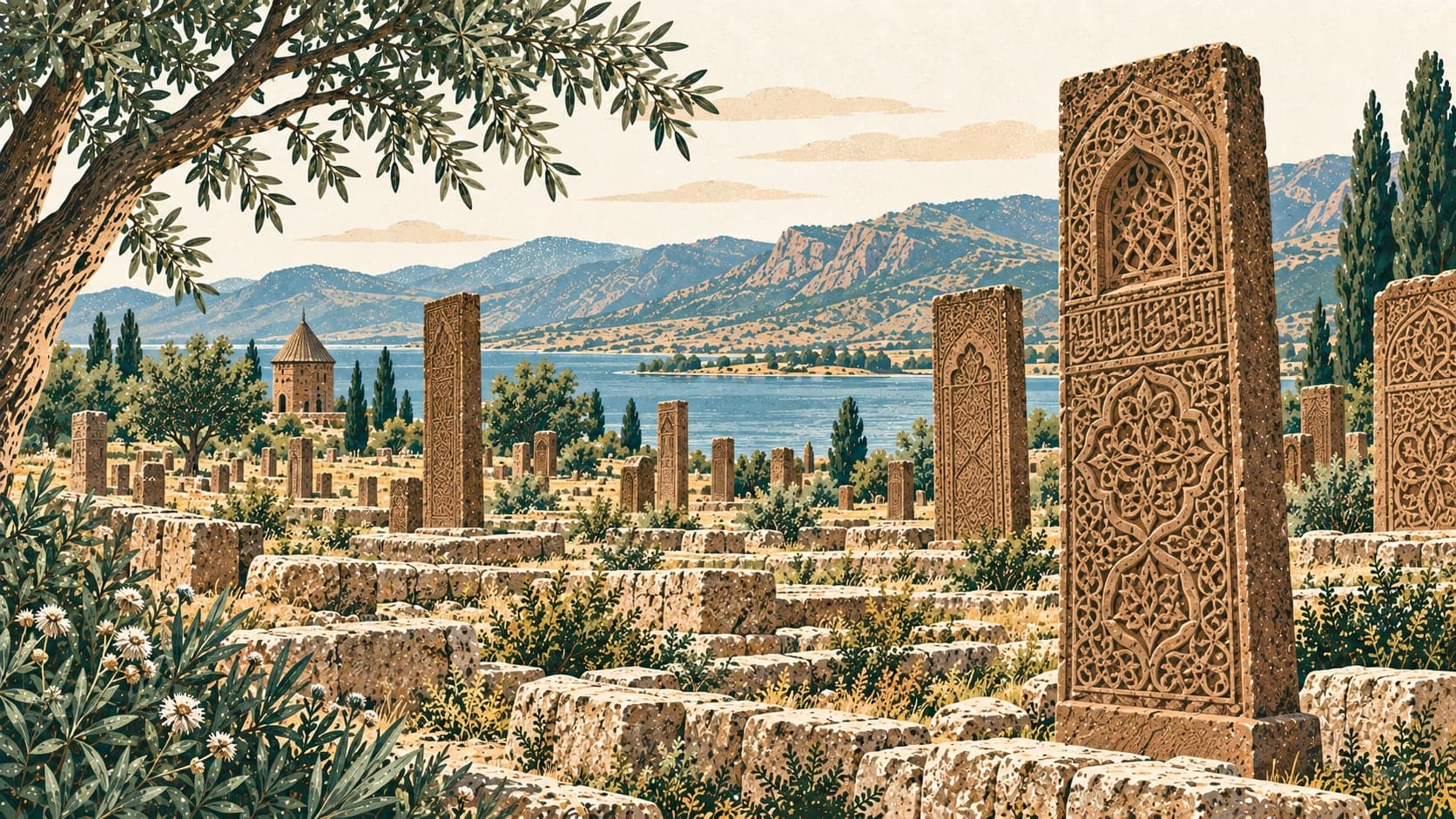 Illustration of Ahlat Selçuklu Mezarlığı, Bitlis
