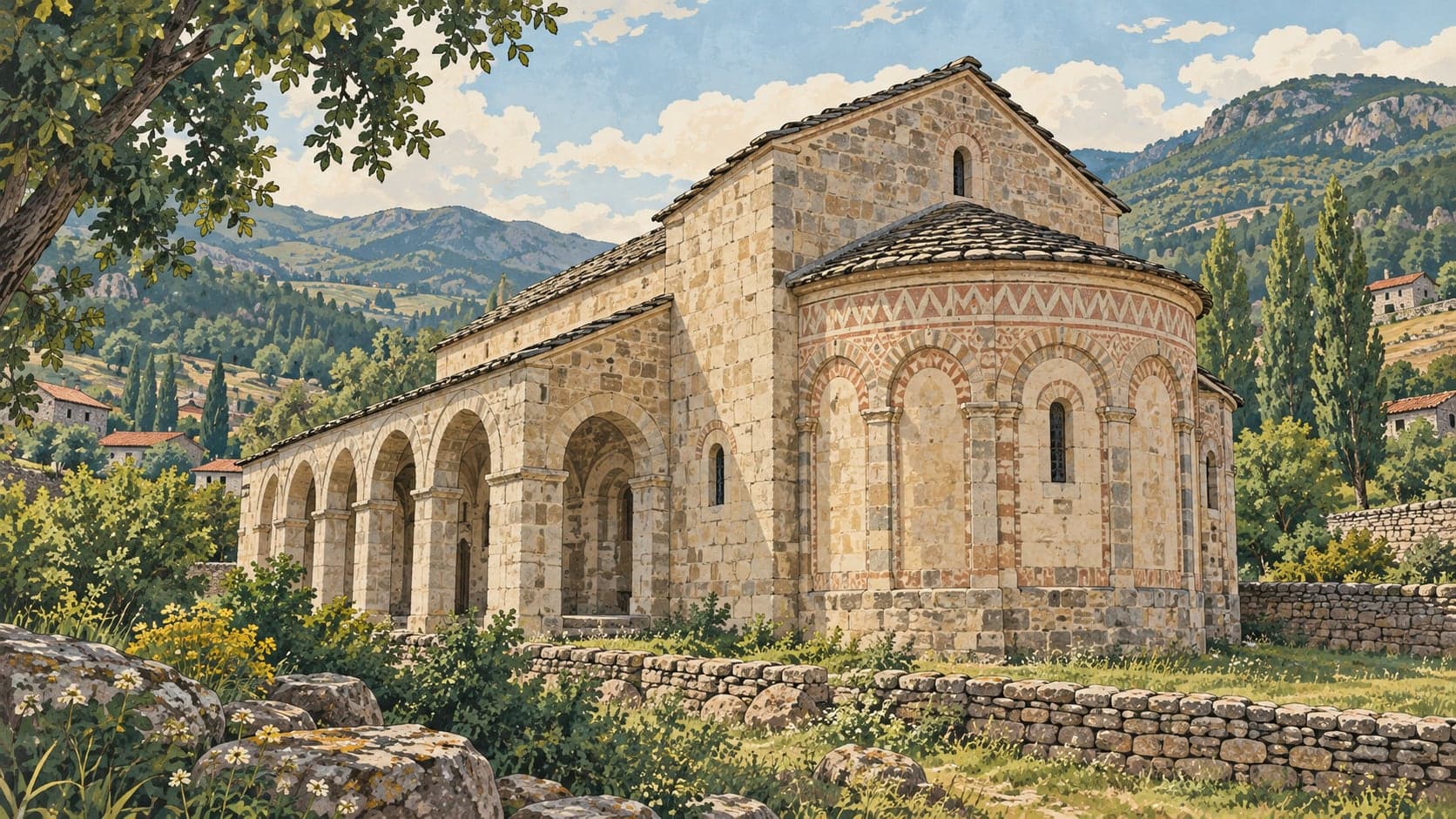 Illustration of Alucra Kamışlı Village Church, Giresun