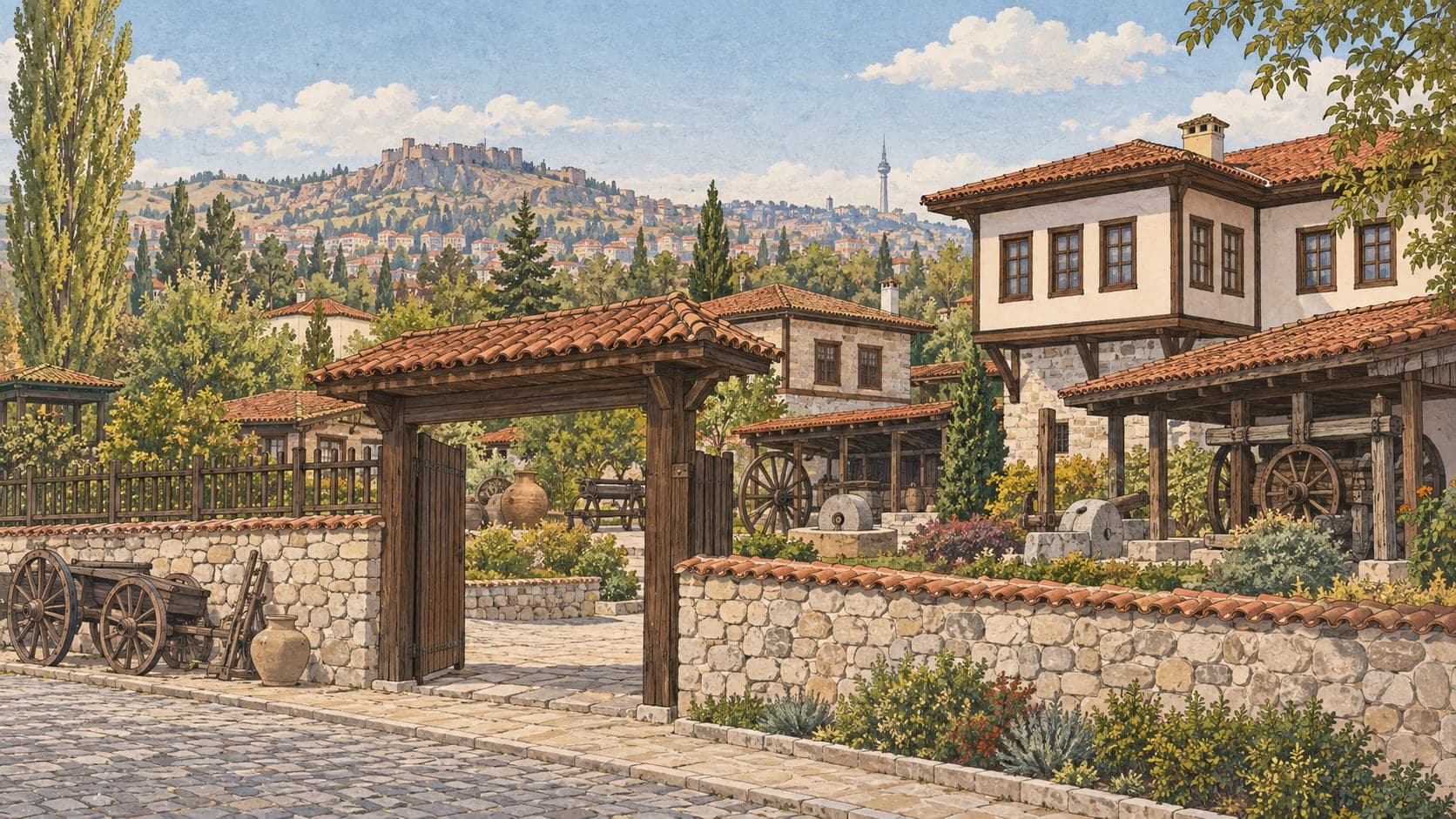 Illustration of Anatolian Open Air Museum / Living Village, Ankara