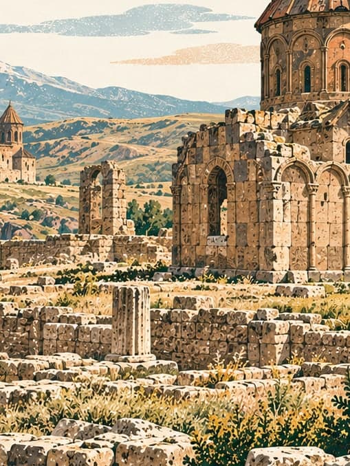 Illustration of Ani Archaeological Site, Kars