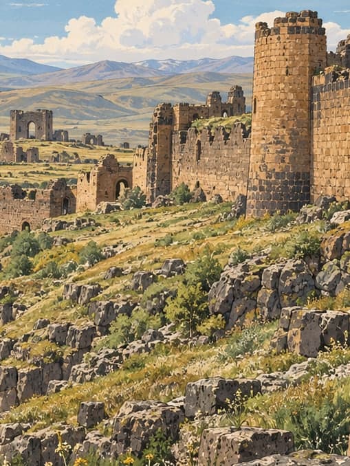 Illustration of Ani City Walls, Kars