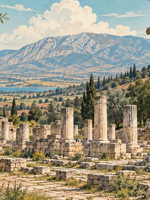 Illustration of Apollonia Salbace Ancient City, Denizli