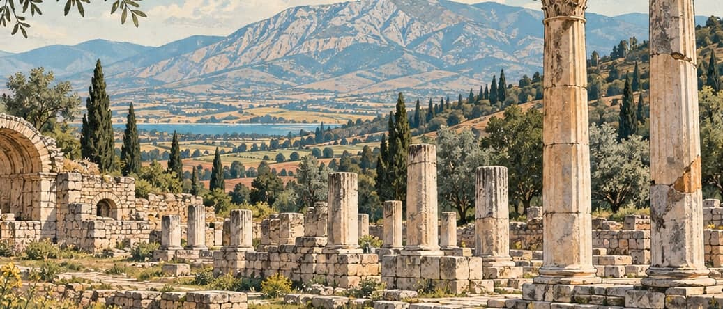 Illustration of Apollonia Salbace Ancient City, Denizli