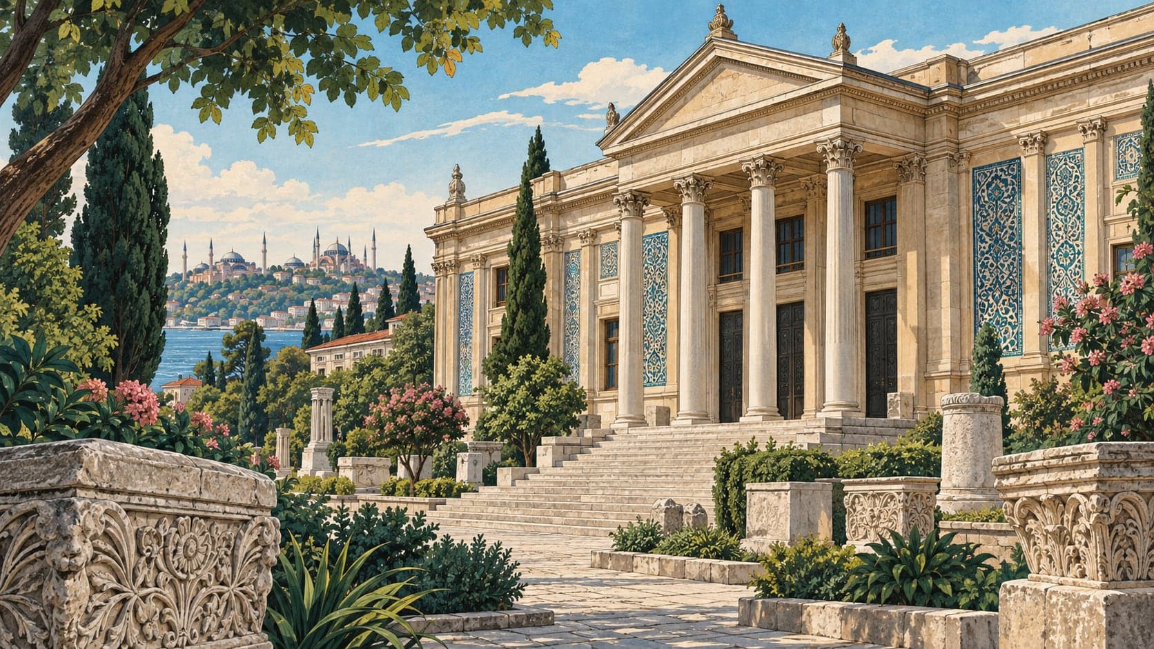 Illustration of Archaeological Museum, İstanbul