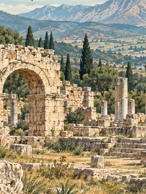 Illustration of Attuda Ancient City, Denizli