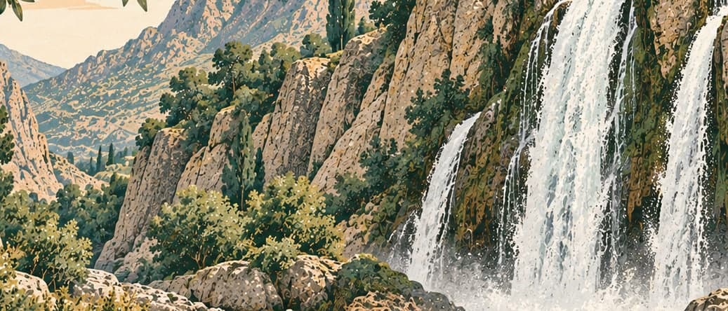 Illustration of Ava Ore Waterfall, Hakkari