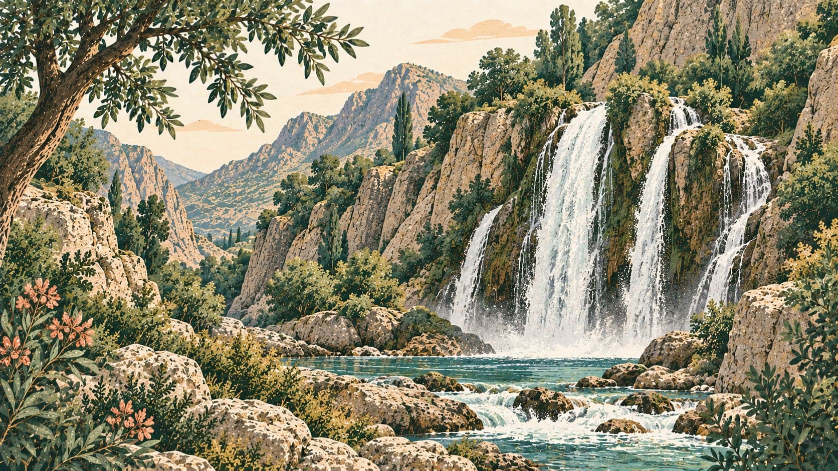 Illustration of Ava Ore Waterfall, Hakkari