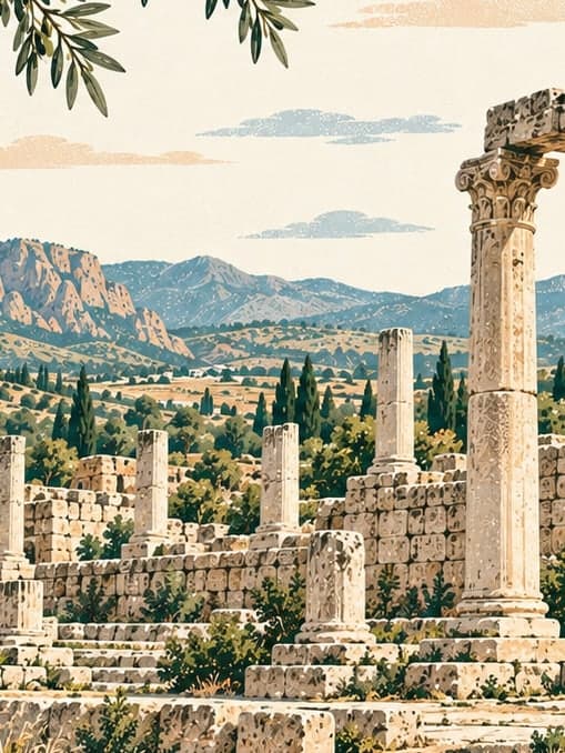 Illustration of Banaz Akmonia Ancient City, Uşak