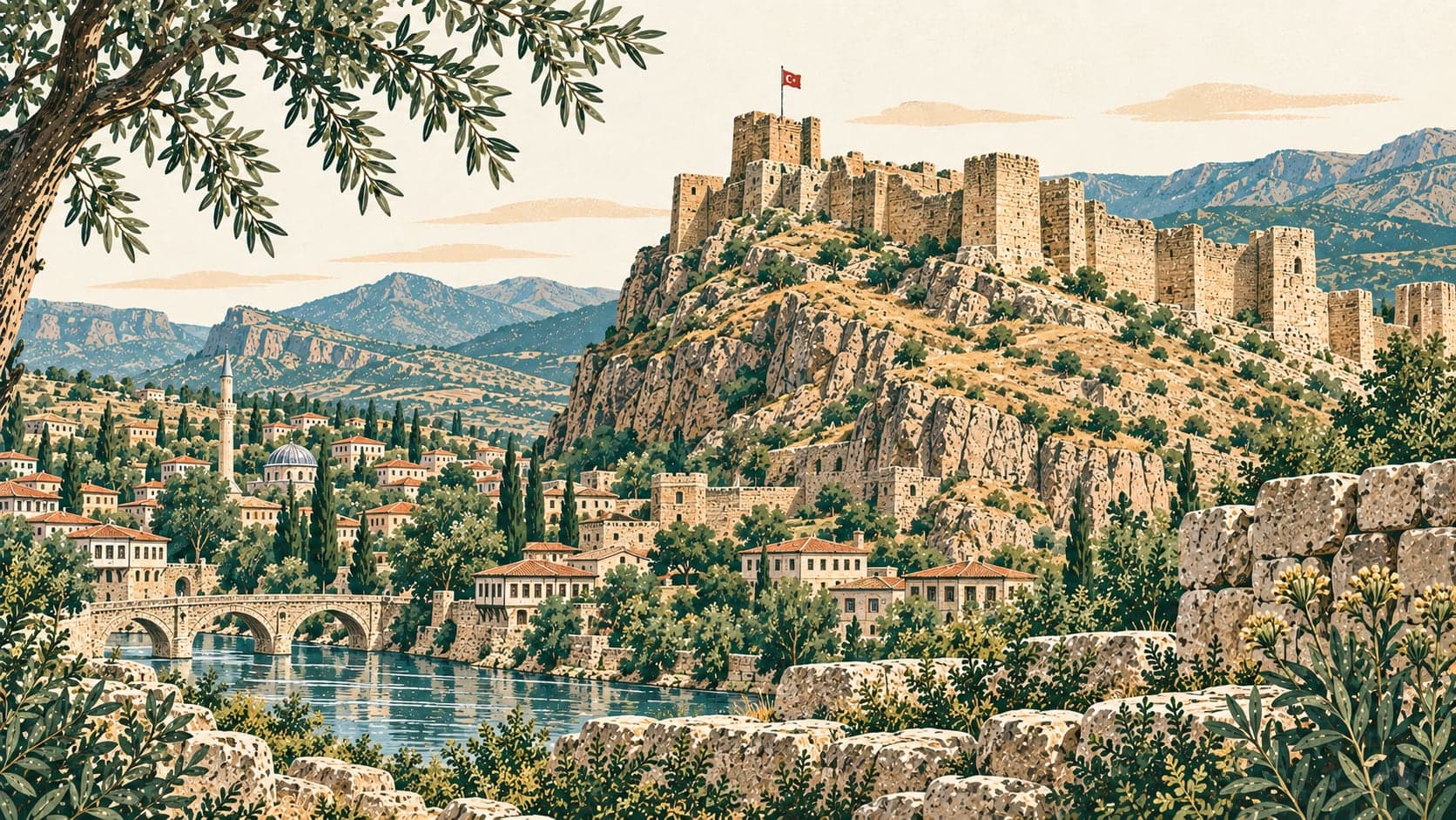 Illustration of Bayburt Castle, Bayburt