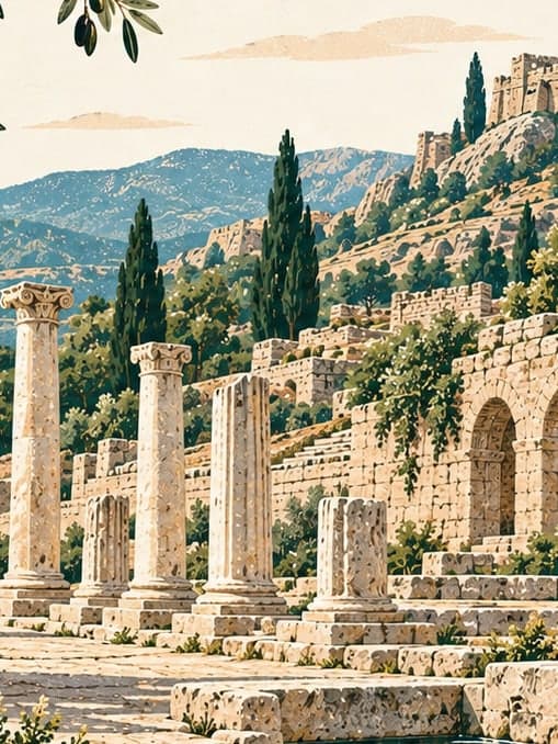 Illustration of Pergamon Asklepion, İzmir
