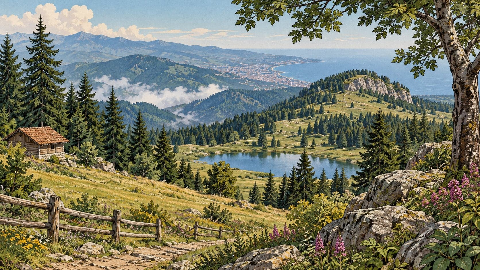 Illustration of Beşikdağı Nature Park, Trabzon