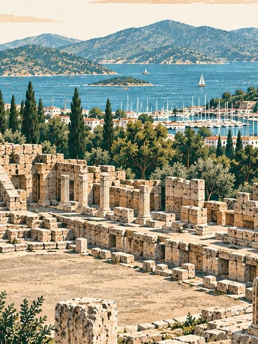 Illustration of Bodrum Antik Tiyatrosu, Muğla