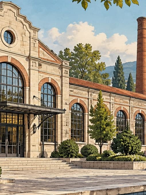 Illustration of Bursa Merinos Textile Industry Museum, Bursa