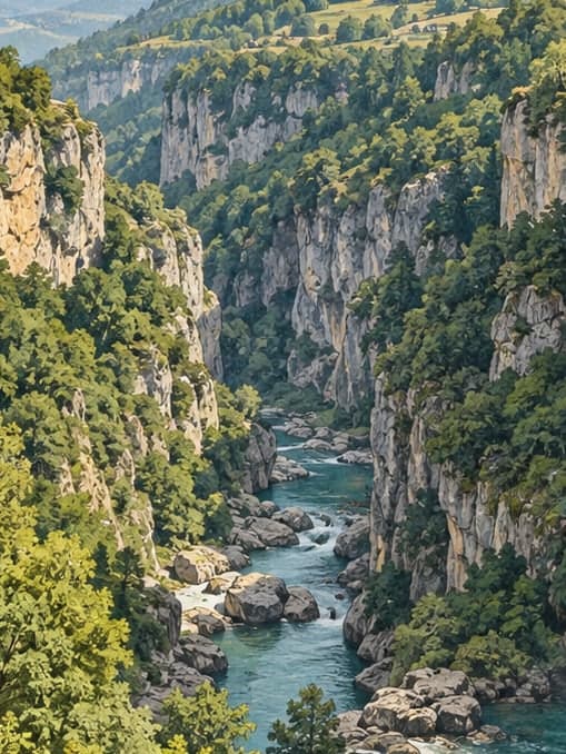Illustration of Çatak Canyon Nature Park, Sinop