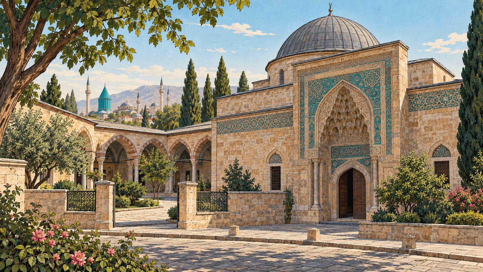 Illustration of Tile Works Museum (Karatay Museum), Konya