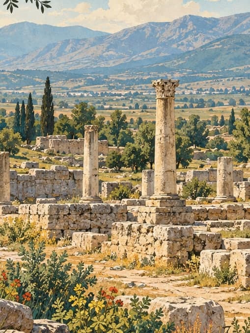 Illustration of Colossae Ancient City, Denizli