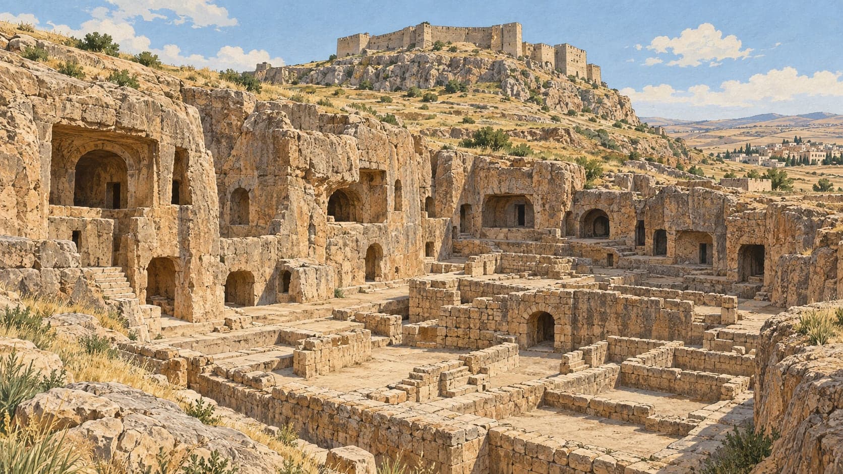 Illustration of Dara Archaeological Site, Mardin
