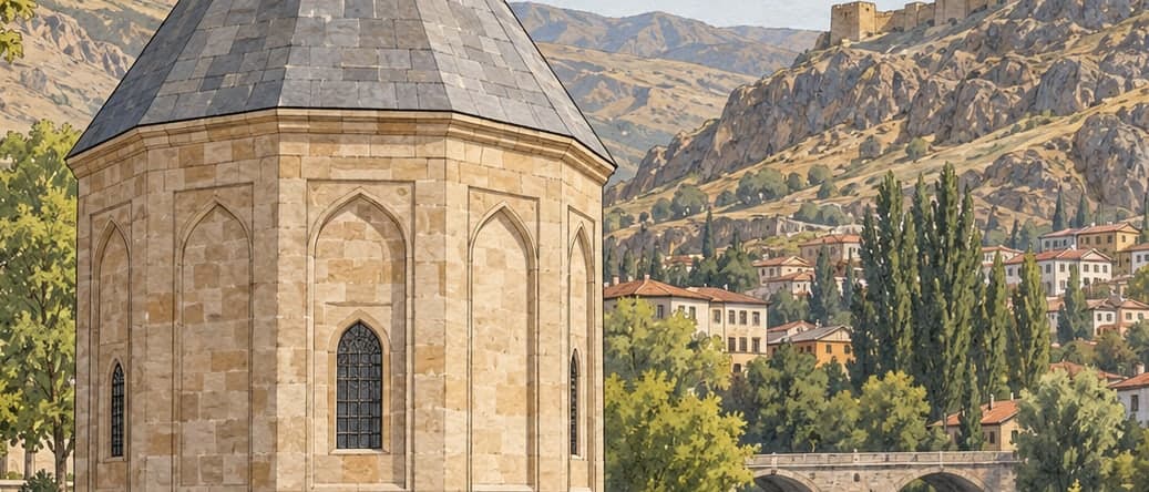 Illustration of Dede Korkut Tomb Tower, Bayburt
