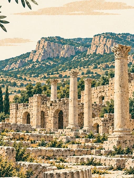 Illustration of Değle Archaeological Site, Karaman