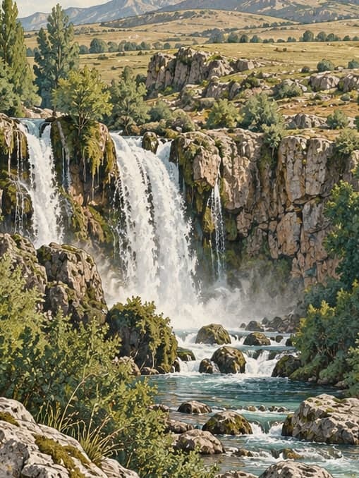 Illustration of Derebağ Waterfall Nature Park, Kayseri
