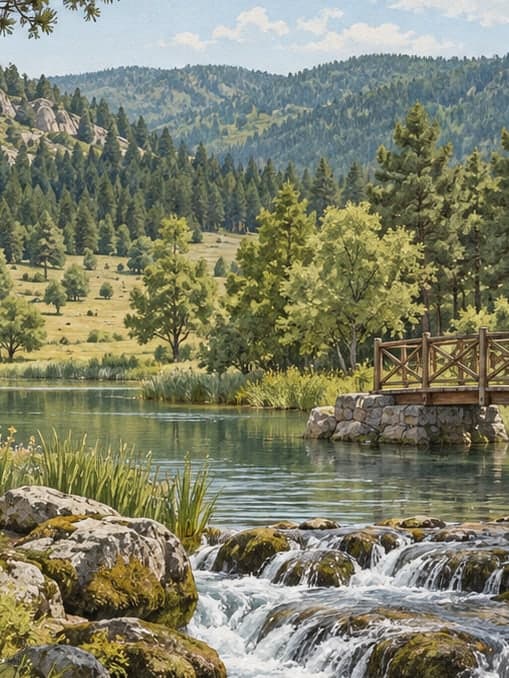 Illustration of Dinar Pınarlı Nature Park, Afyonkarahisar