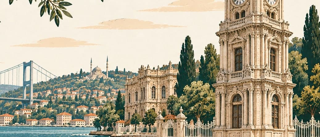 Illustration of Dolmabahçe Saat Kulesi, İstanbul