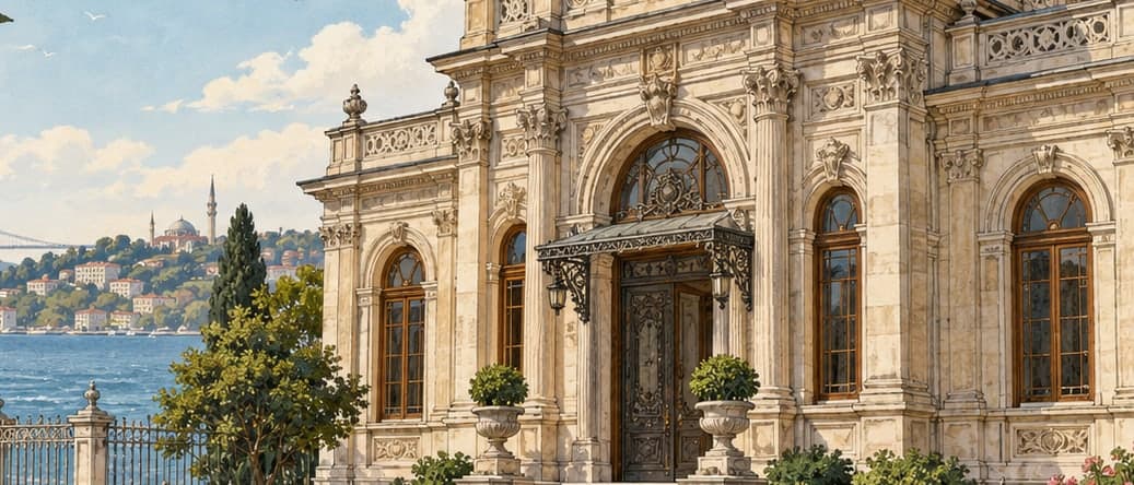 Illustration of Dolmabahçe Clock Museum, İstanbul