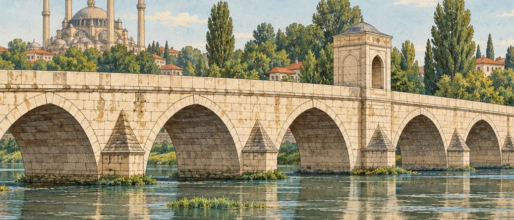 Illustration of Ekmekçizade Ahmet Paşa Tunca Bridge, Edirne