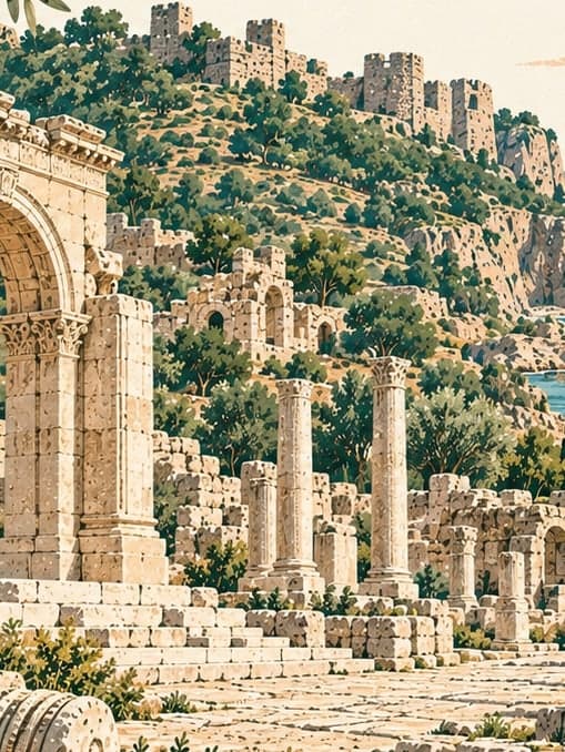 Illustration of Elaiussa Sebaste Ancient City, Mersin