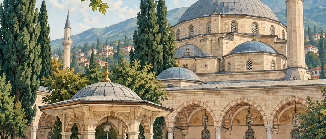 Illustration of Emir Sultan Mosque, Bursa