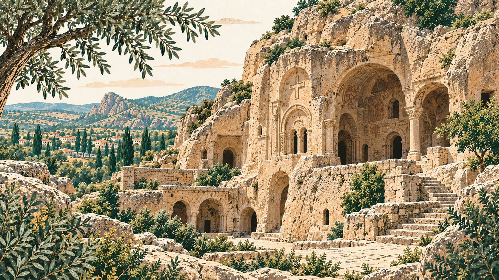 Illustration of Gümüşler Manastırı, Niğde
