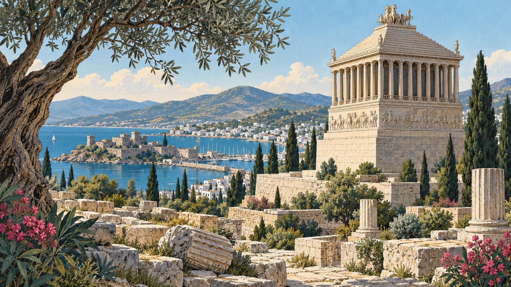 Illustration of Halikarnassos, Muğla