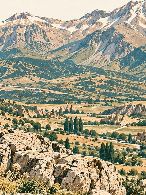 Illustration of Hasan Mountain, Aksaray
