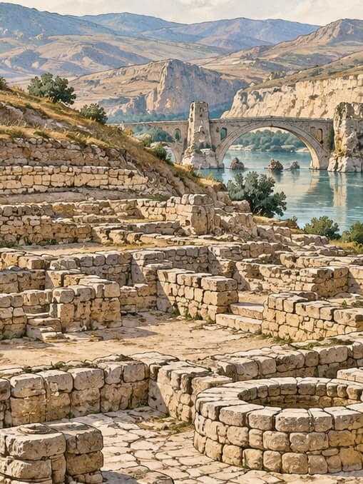 Illustration of Hasankeyf Archaeological Site, Batman