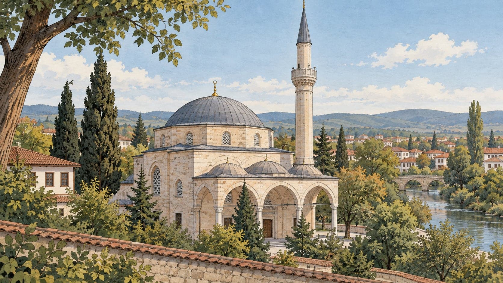 Illustration of Hızırbey Mosque, Kırklareli