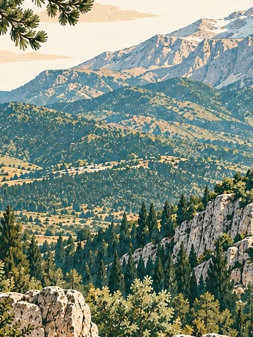 Illustration of Honaz Dağı Milli Parkı, Denizli