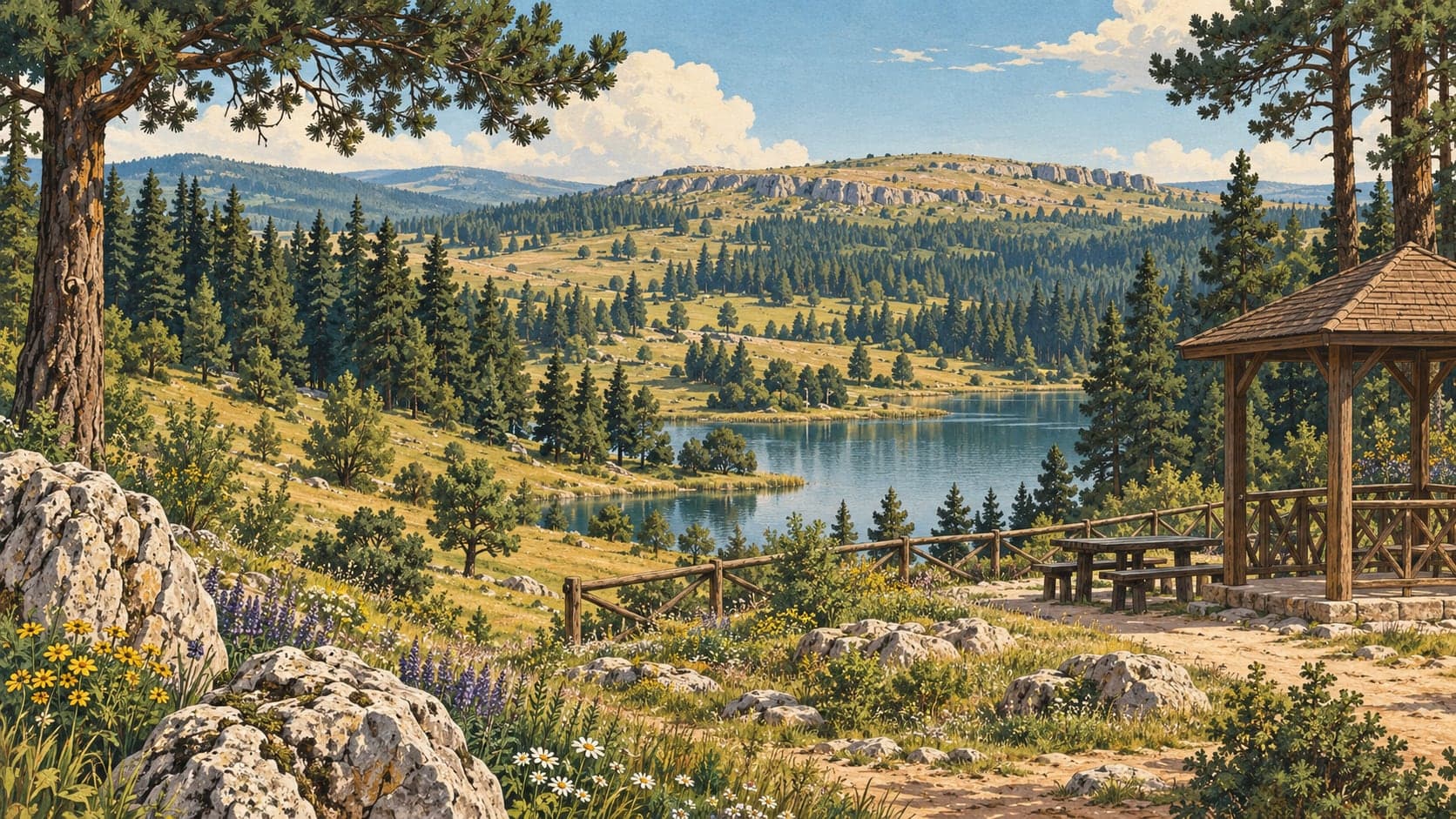 Illustration of Huzurlu Nature Park, Gaziantep