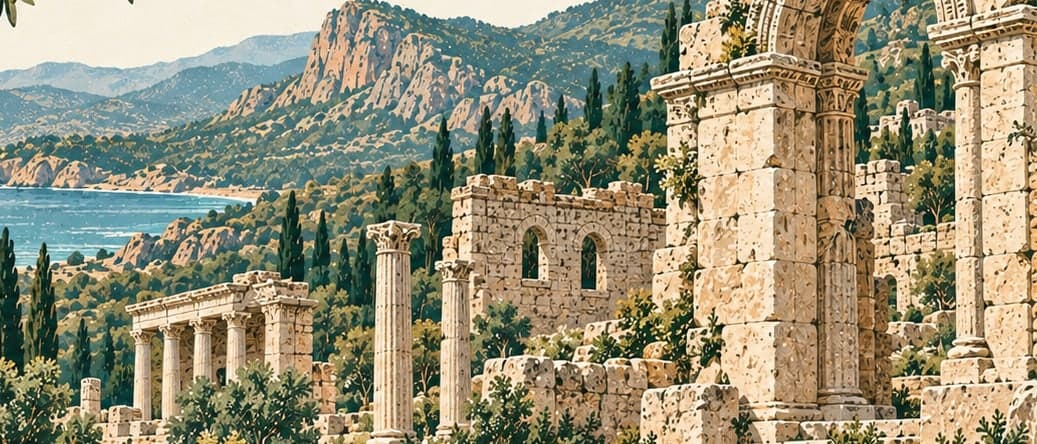 Illustration of İdebessos Ancient City, Antalya