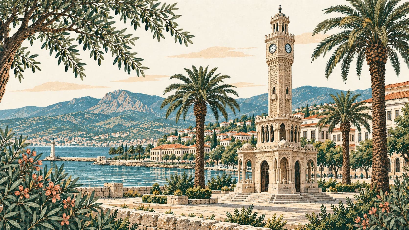 Illustration of İzmir Saat Kulesi, İzmir
