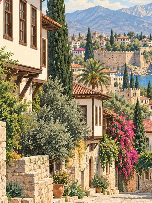 Illustration of Kaleiçi, Antalya
