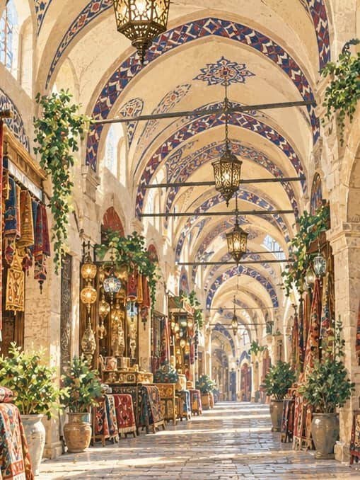 Illustration of Grand Bazaar, İstanbul