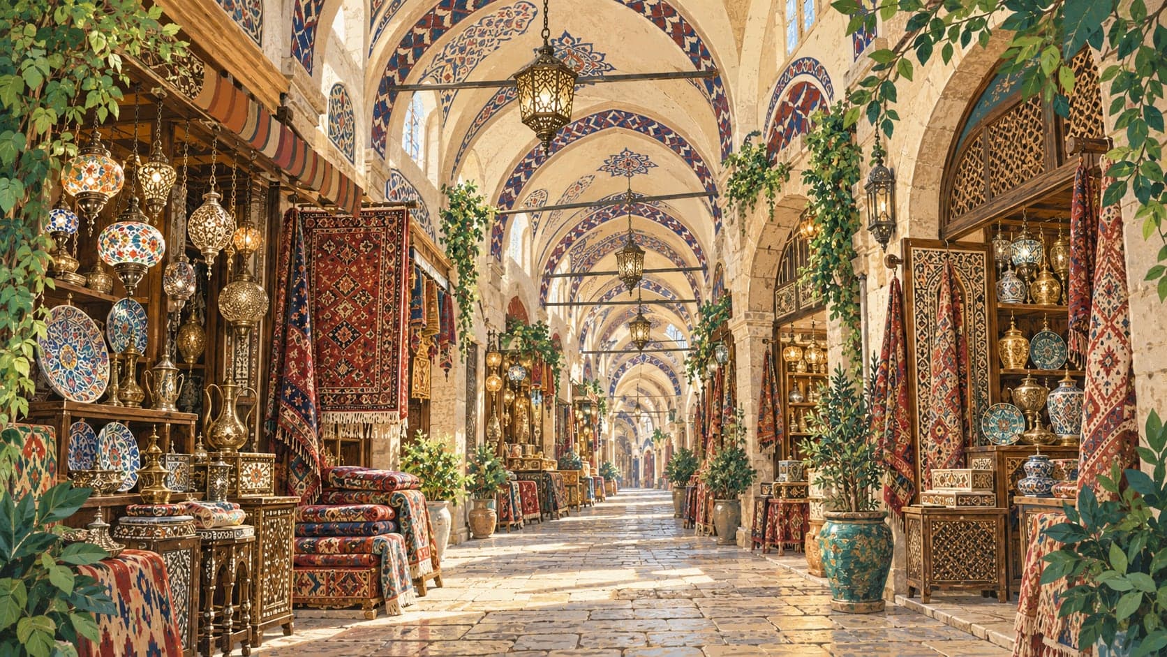 Illustration of Grand Bazaar, İstanbul