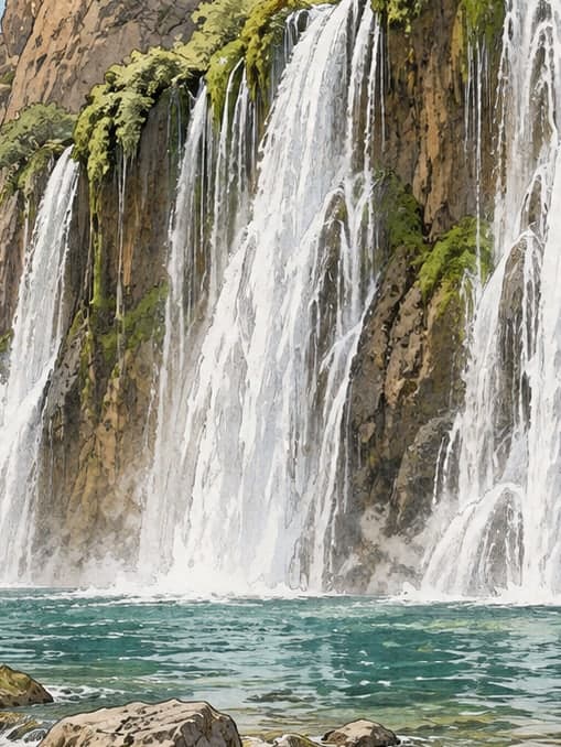 Illustration of Kapuzbaşı Waterfalls, Kayseri