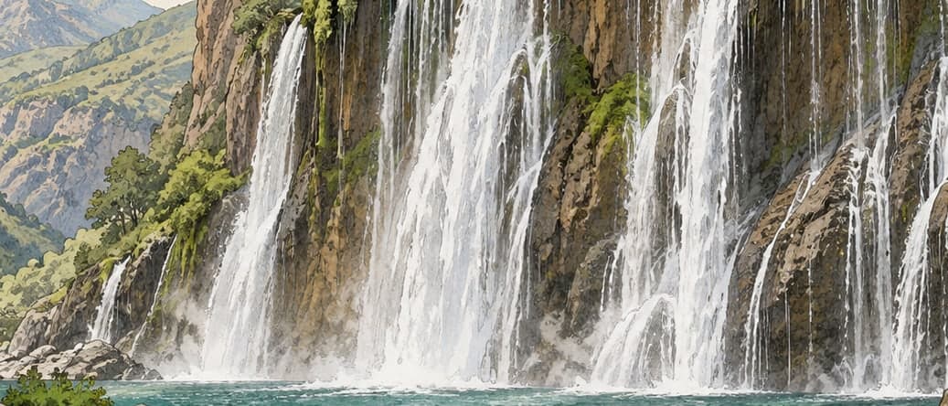 Illustration of Kapuzbaşı Waterfalls, Kayseri