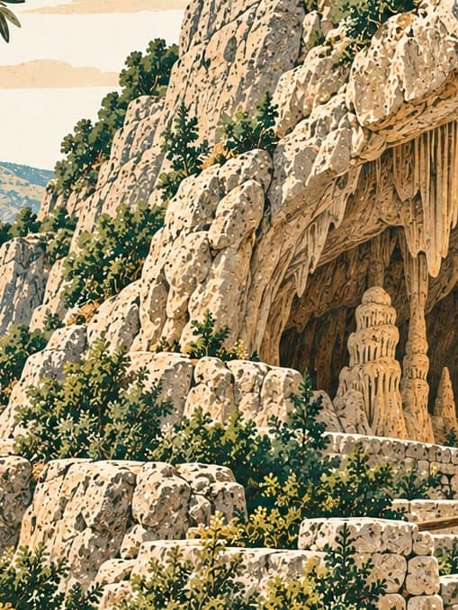 Illustration of Karaca Cave, Gümüşhane