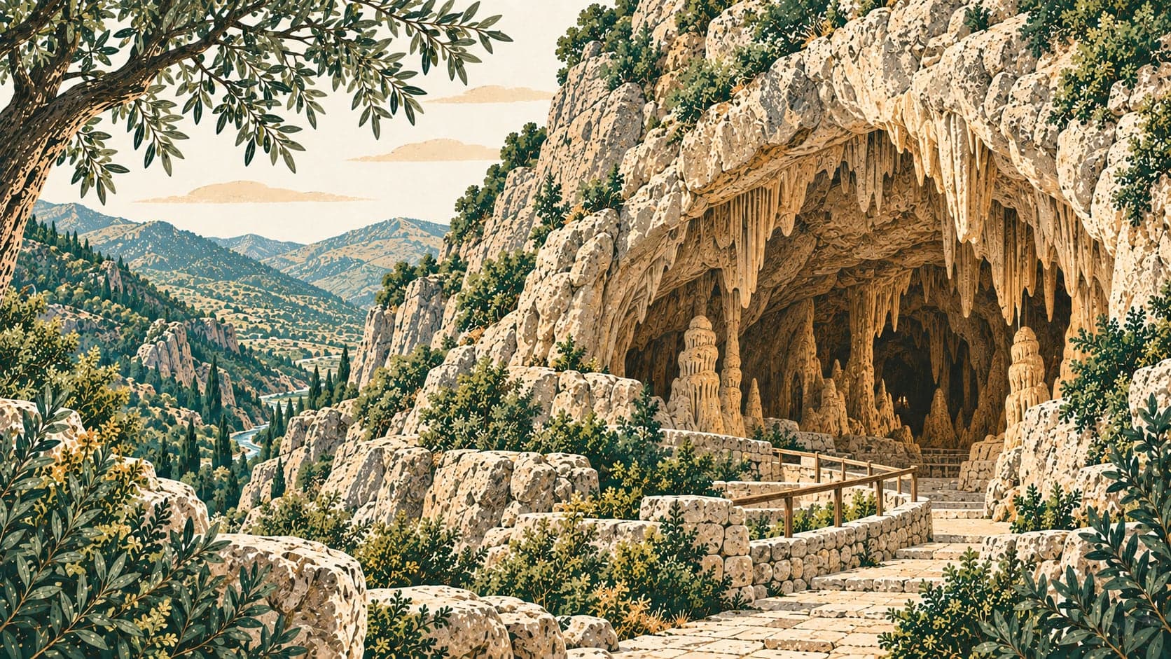 Illustration of Karaca Cave, Gümüşhane
