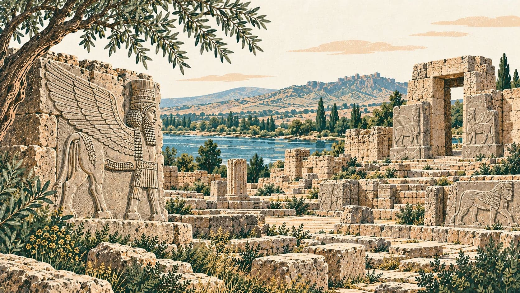 Illustration of Karkamış Ruins, Gaziantep